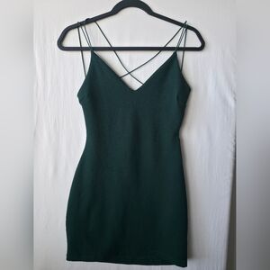 Windsor Emerald Green Backless Bodycon Mini Dress | Strappy Y2K Party Aesthetic